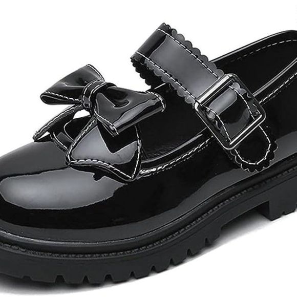 Girls Bowknot Ballerina Mary Jane School Wedding Party Flat Shoes